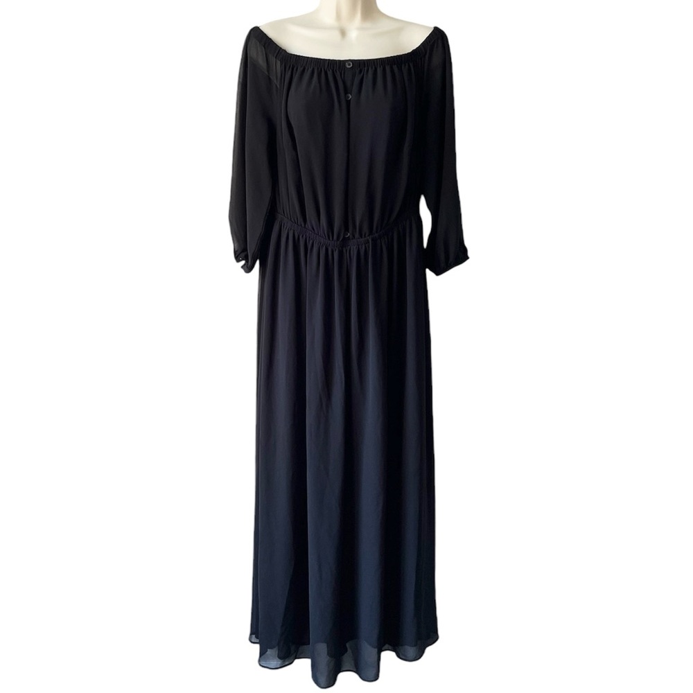 Lane Bryant Black Off the Shoulder Maxi Dress | Size 14/16